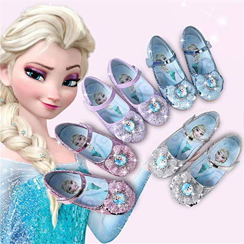 YOSICIL Zapatos de la Princesa Elsa niñas con Lentejuela Zapato de ...