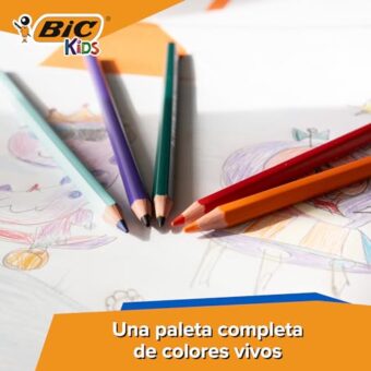 BIC Kids Lápices de Colores para Niños, Óptimo para material escolar,Tropicolors, Colores Surtidos, 2,9mm, Blíster de 24 - Imagen 7